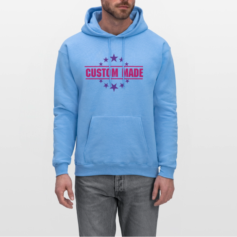 Men's Classic Hanes Hoodie | CUSTOMIZABLE (Chest) - carolina blue