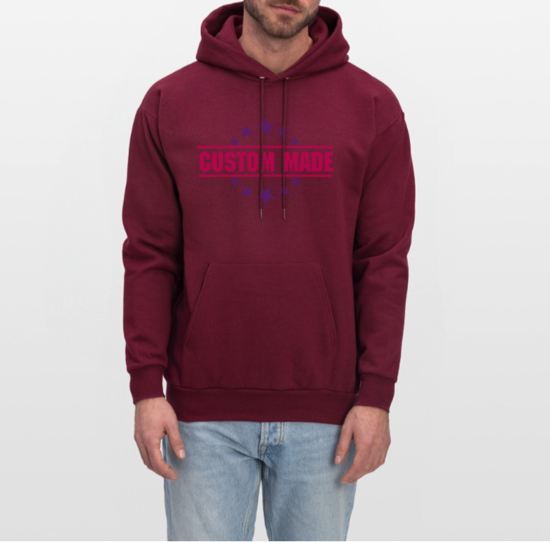 Men's Classic Hanes Hoodie | CUSTOMIZABLE (Chest) - burgundy