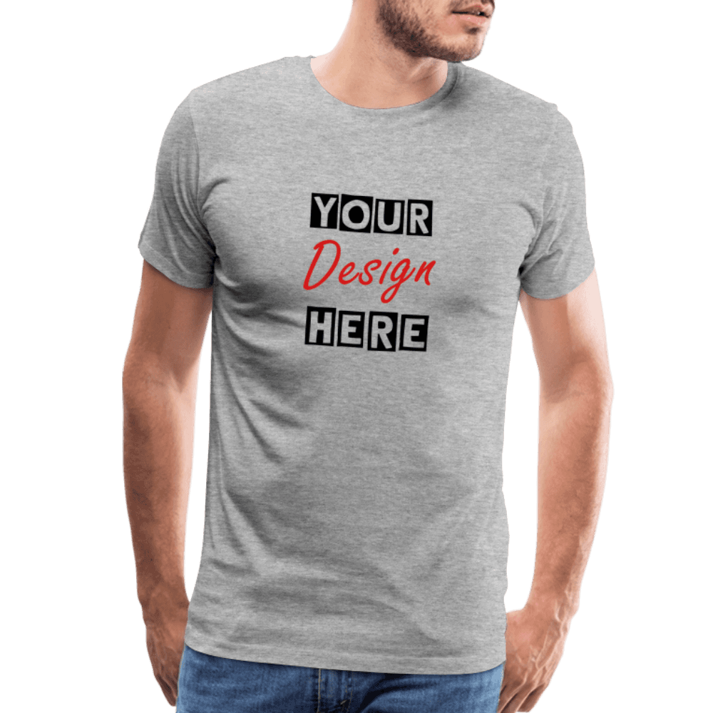 Men's CUSTOMIZABLE  Premium Lightweight T-Shirt - heather gray