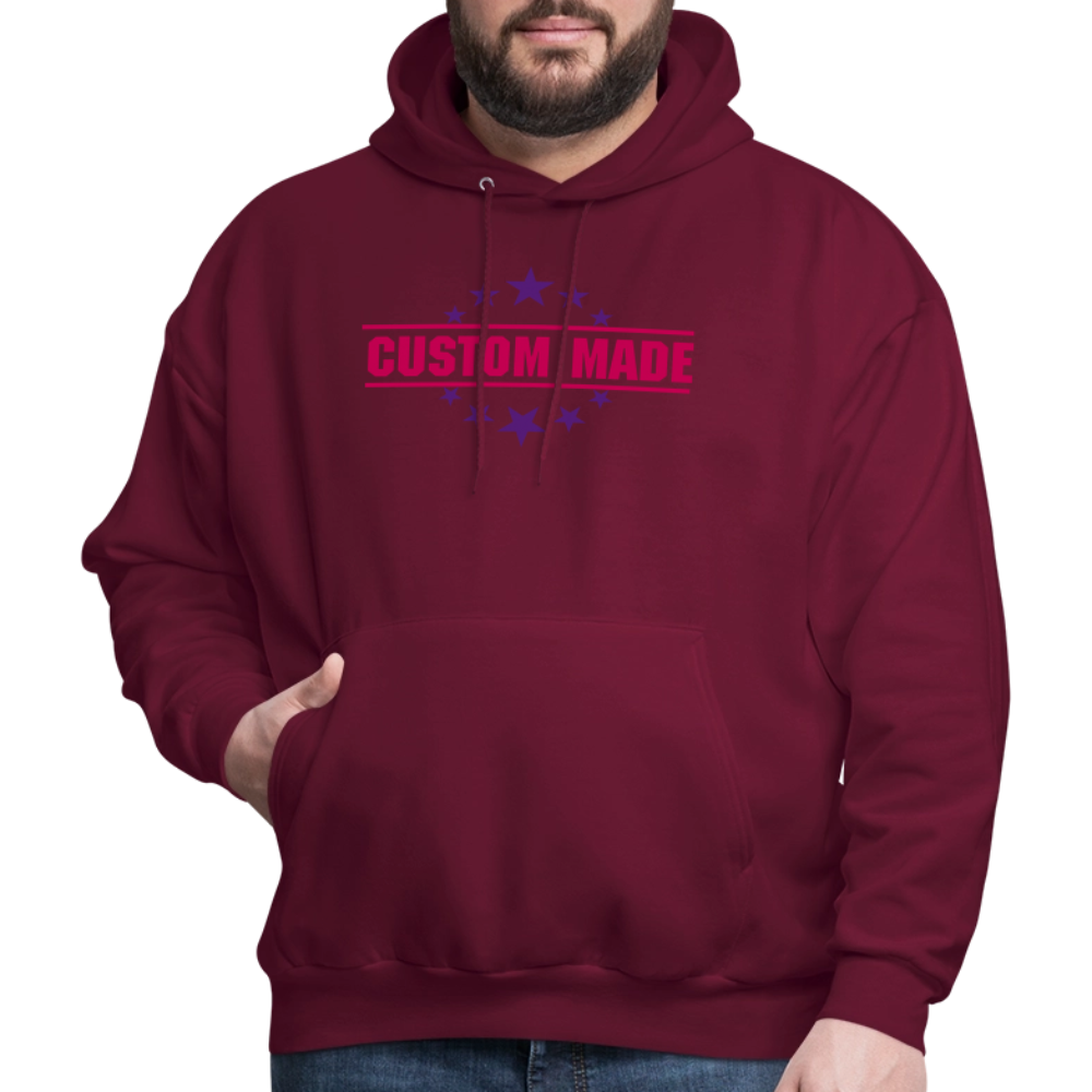 Men's Classic Hanes Hoodie | CUSTOMIZABLE (Chest) - burgundy