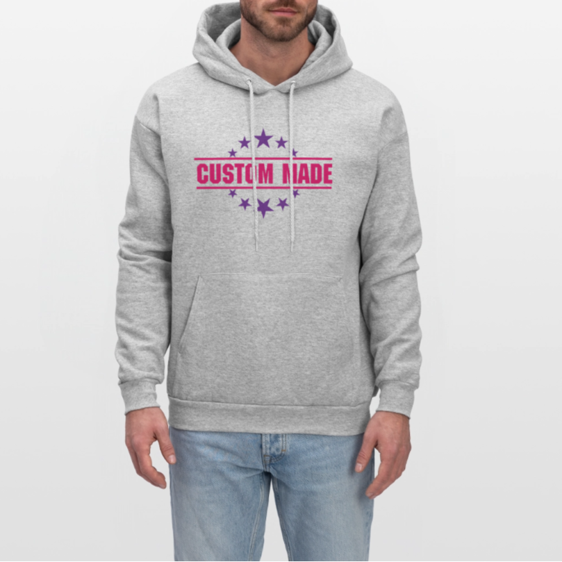 Men's Classic Hanes Hoodie | CUSTOMIZABLE (Chest) - heather gray