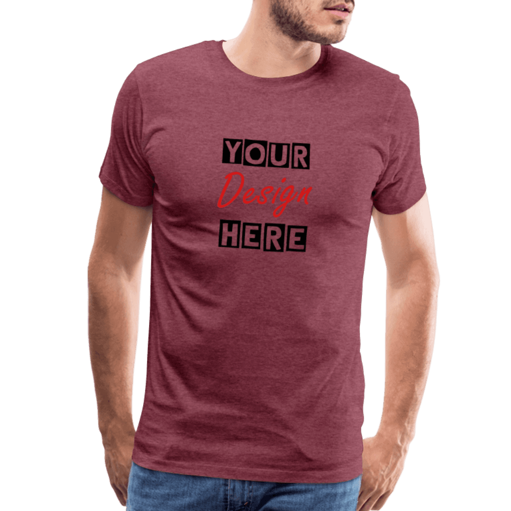 Men's CUSTOMIZABLE  Premium Lightweight T-Shirt - heather burgundy