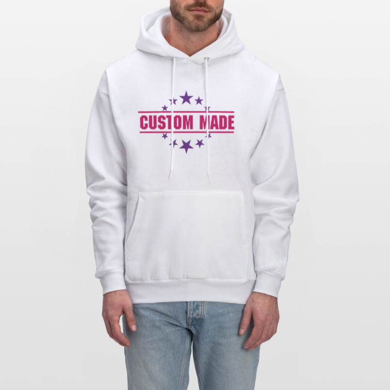 Men's Classic Hanes Hoodie | CUSTOMIZABLE (Chest) - white
