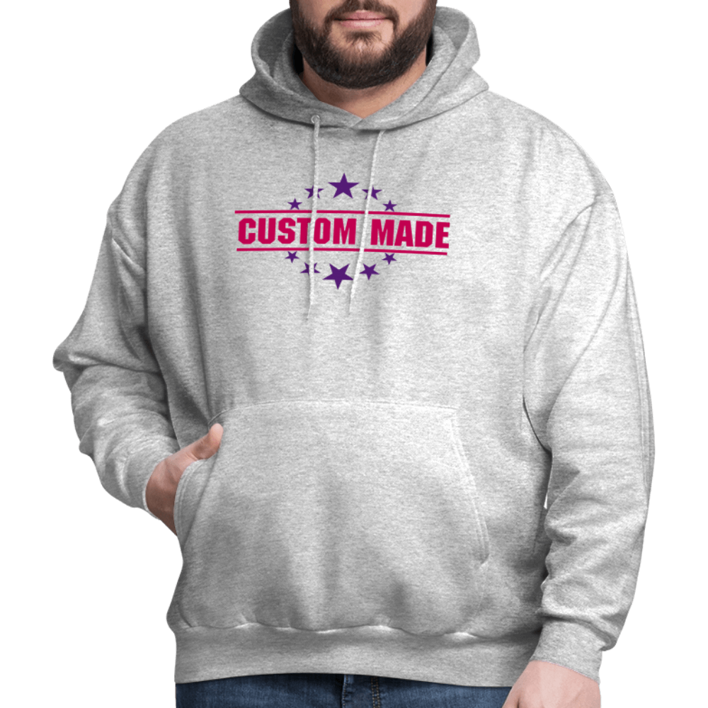 Men's Classic Hanes Hoodie | CUSTOMIZABLE (Chest) - heather gray