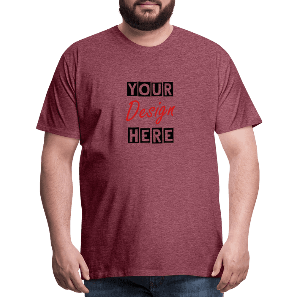 Men's CUSTOMIZABLE  Premium Lightweight T-Shirt - heather burgundy