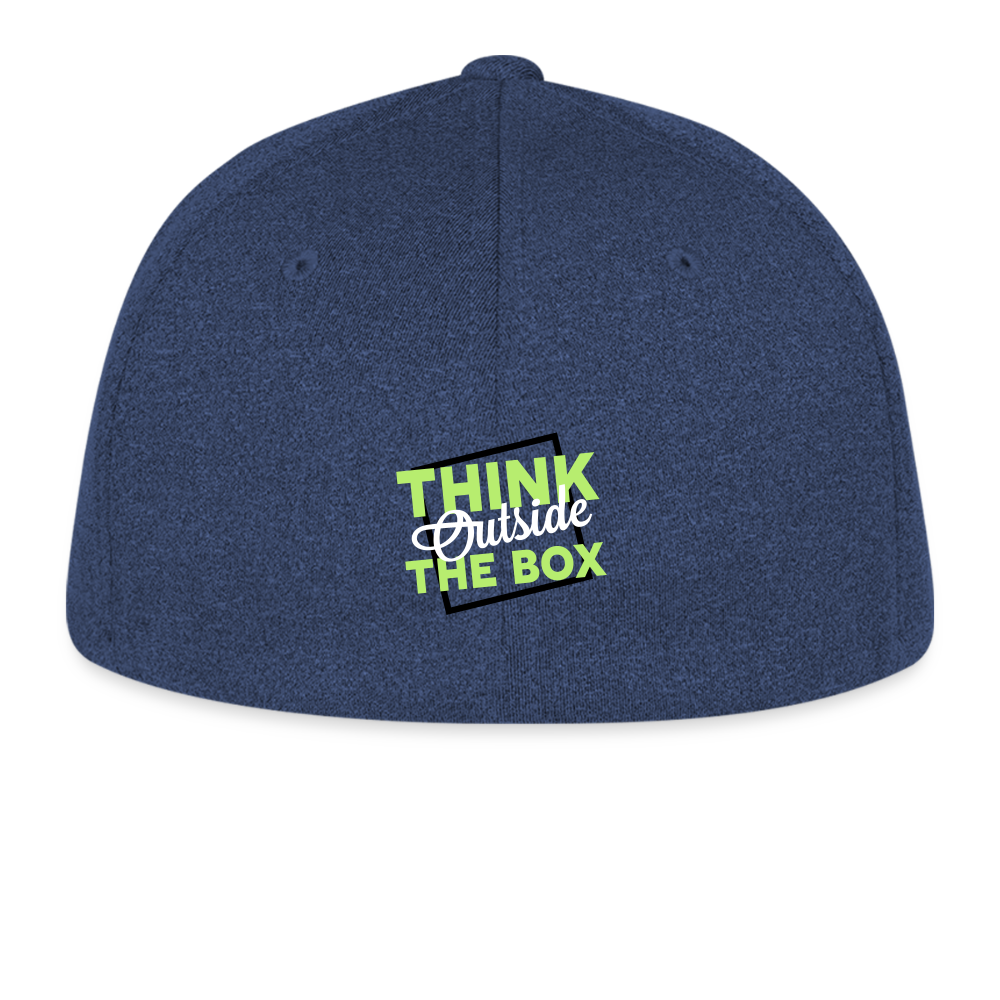 Flexfit Mélange Baseball Cap | Customizable (front & back) - heather navy
