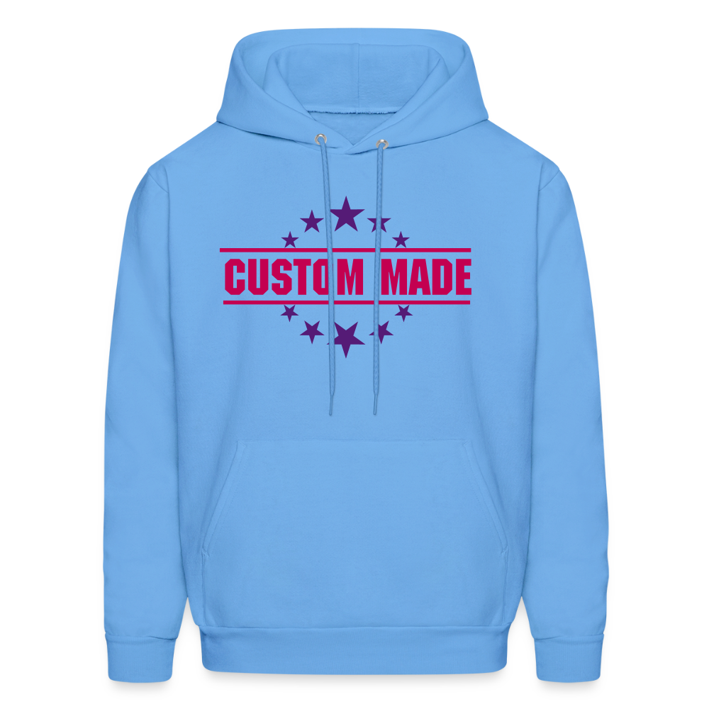 Men's Classic Hanes Hoodie | CUSTOMIZABLE (Chest) - carolina blue