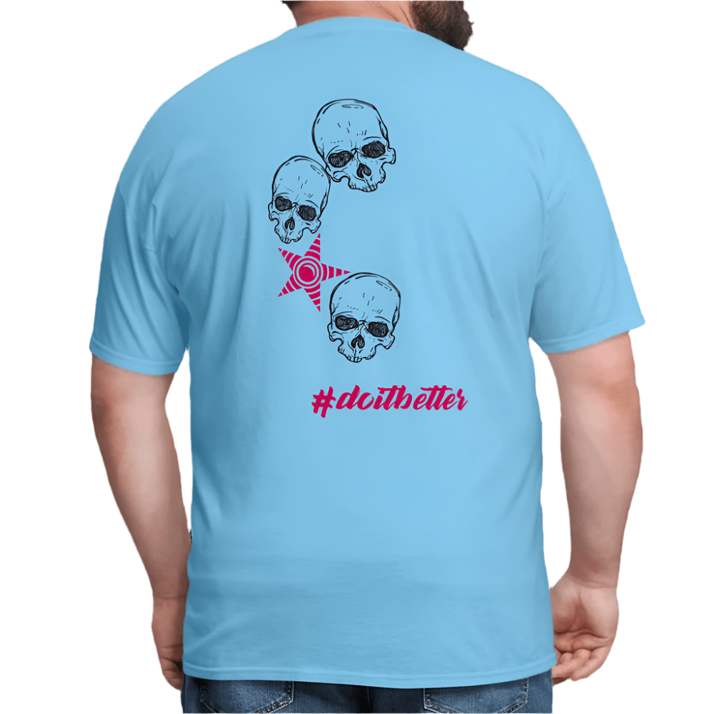 Classic Crew Neck T-Shirt | CUSTOMIZABLE (front & back) - aquatic blue