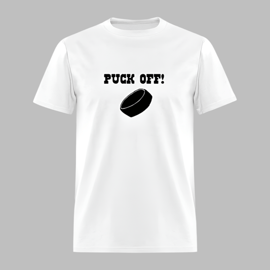 Men's Cotton 'Puck Off' Hockey T-Shirt