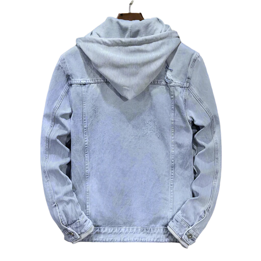 Men's Detachable Hooded Denim Jacket