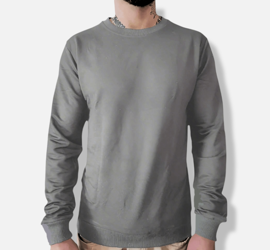 Men's Simple Crew Neck Long Sleeve Shirt - Lunacy Deals & Designs