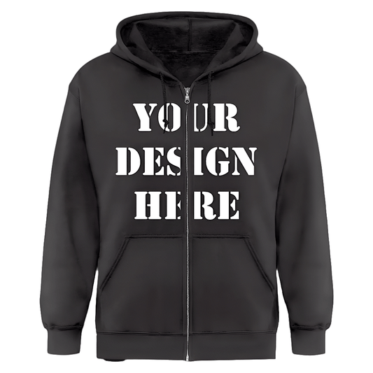 Men's Zip Hoodie (Customizable: Chest) black