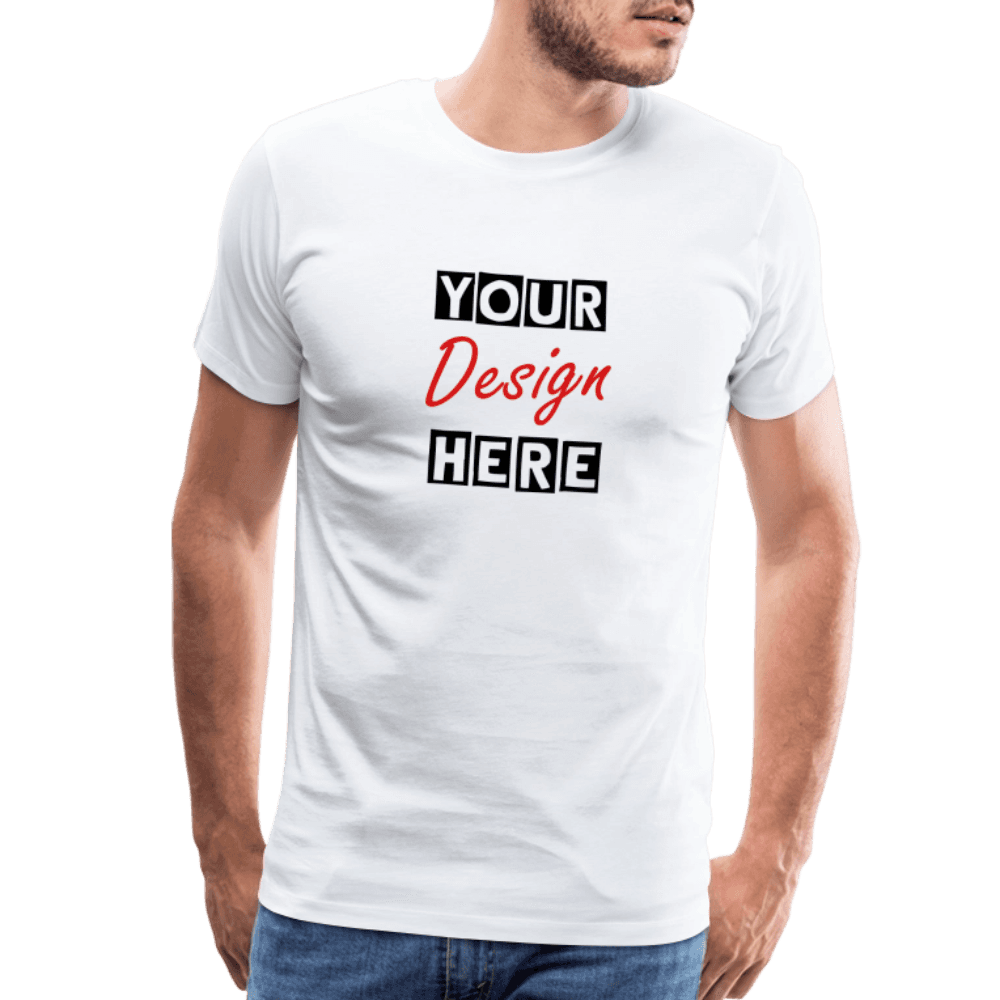 Men's CUSTOMIZABLE  Premium Lightweight T-Shirt - white