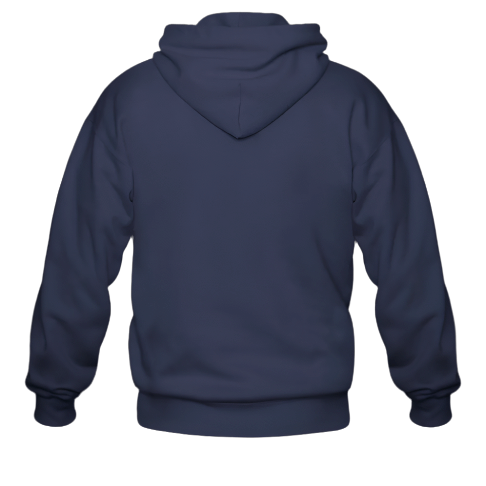 Men's Zip Hoodie (Customizable: Chest) navy - back