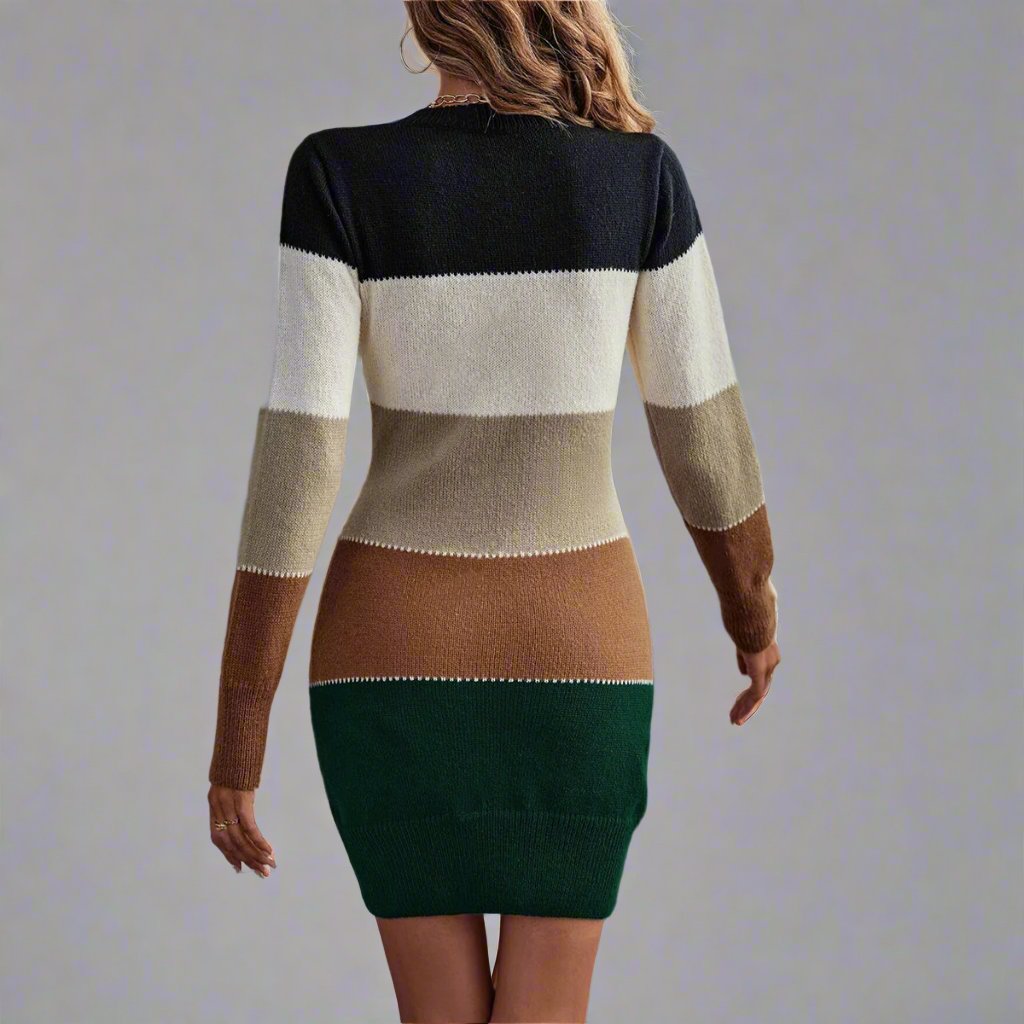 Striped Phoenix Velvet Long Sleeve Dress - Lunacy Deals & Designs