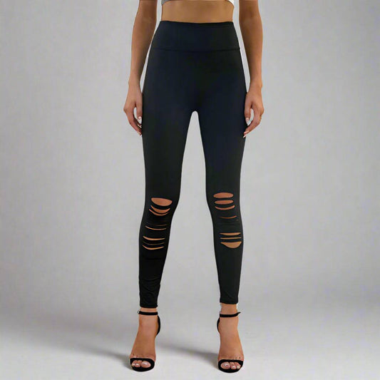 WOMEN'S STRETCHY HIGH WAIST CUTOUT LEGGINGS