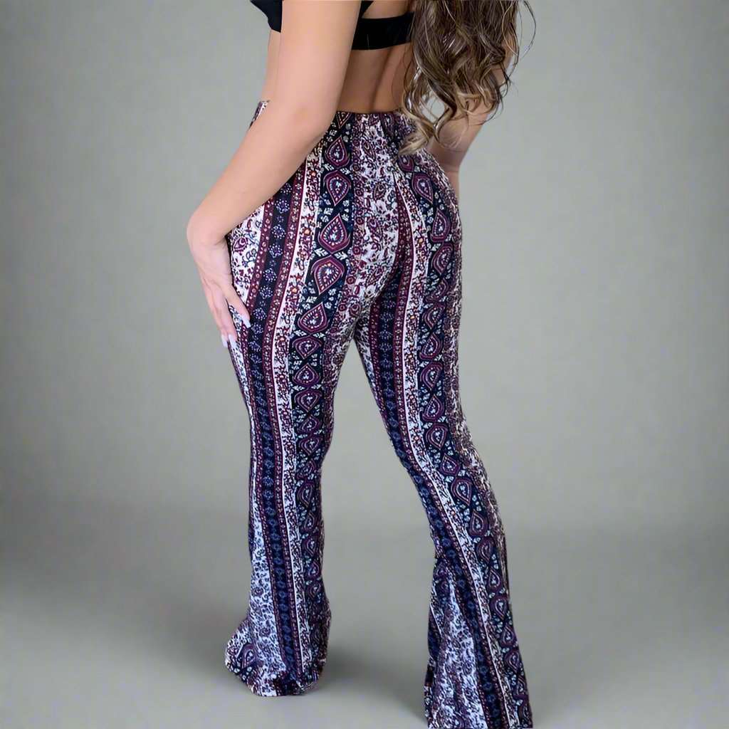 Women's Flared Boho Print Pants - Lunacy Deals & Designs