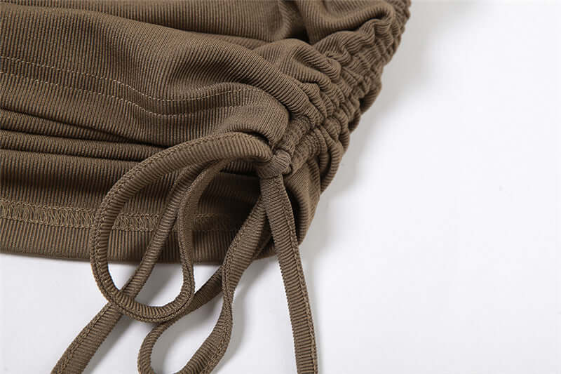 Women's Hooded Ruched Dress with Detached Sleeves - Lunacy Deals & Designs