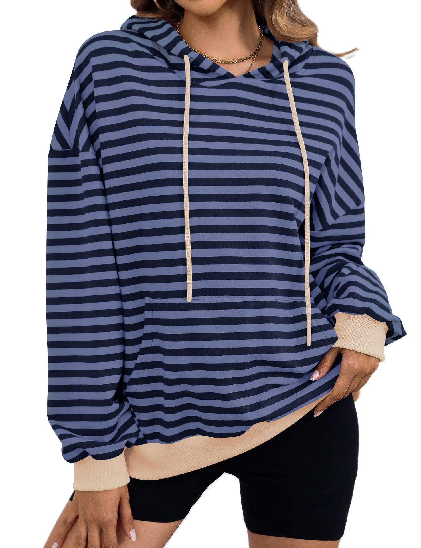Women's Horizontal Candy Striped Hoodie - Lunacy Deals & Designs