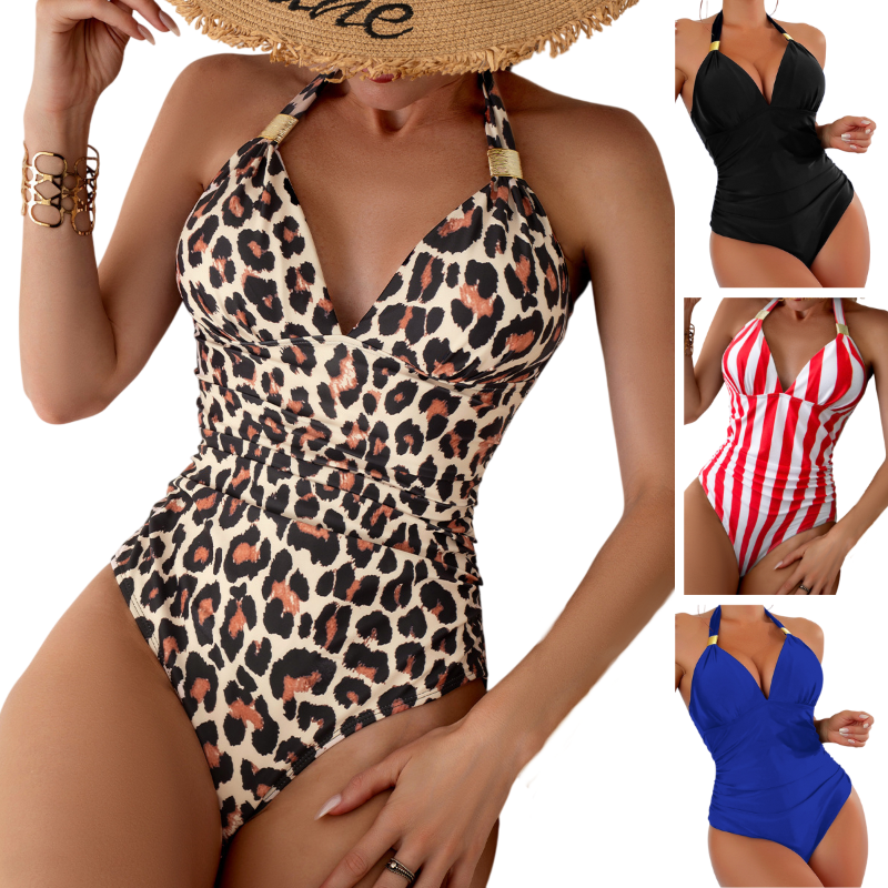 Women's One-piece Halter Swimsuit Collection (4 Colors) - Lunacy Deals & Designs