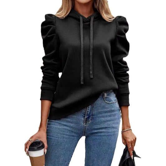Women's Ruffle Sleeved Pullover Hoodie - Lunacy Deals & Designs