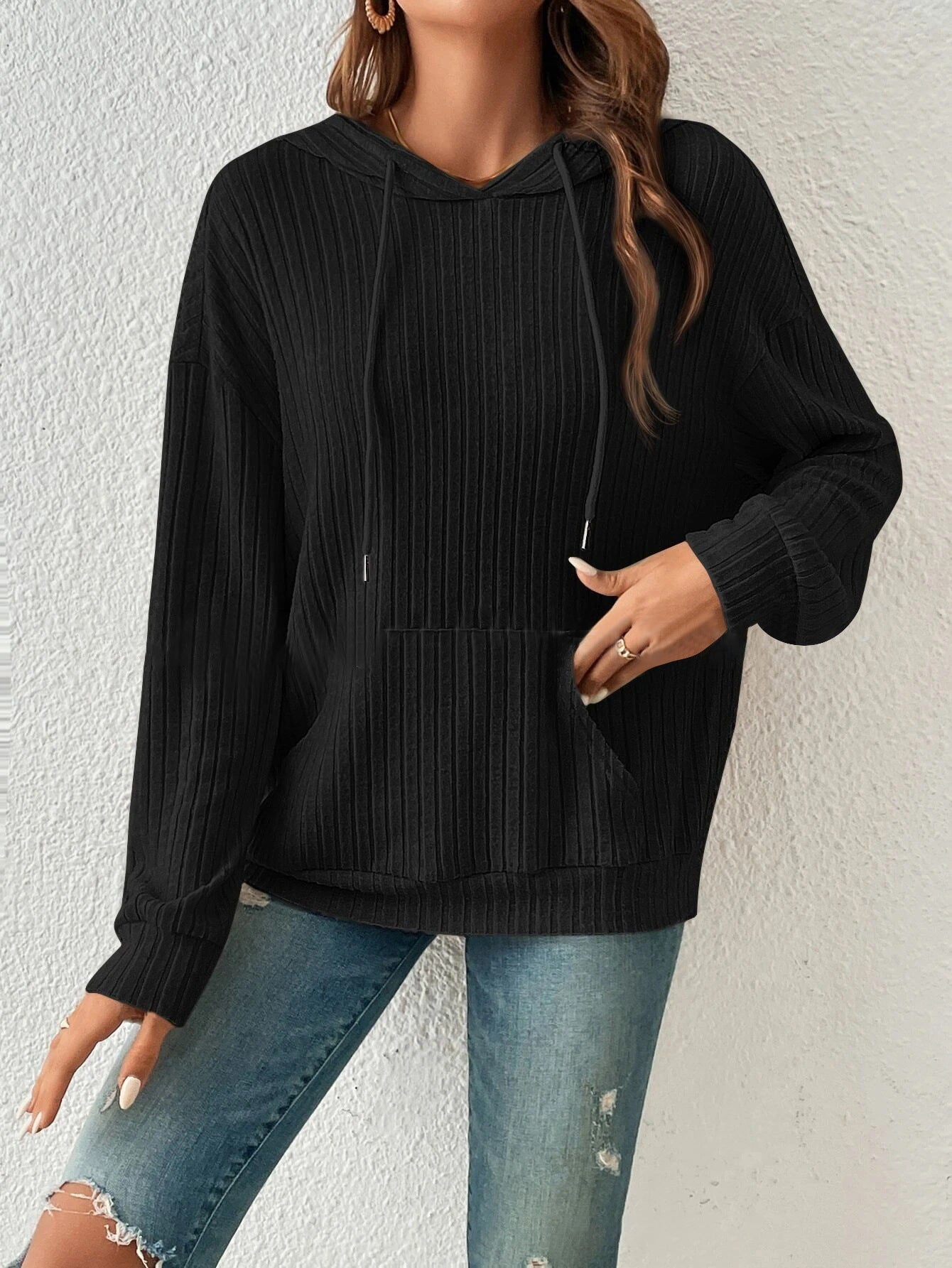 Women's Sunken Stripe Hooded Sweatshirt