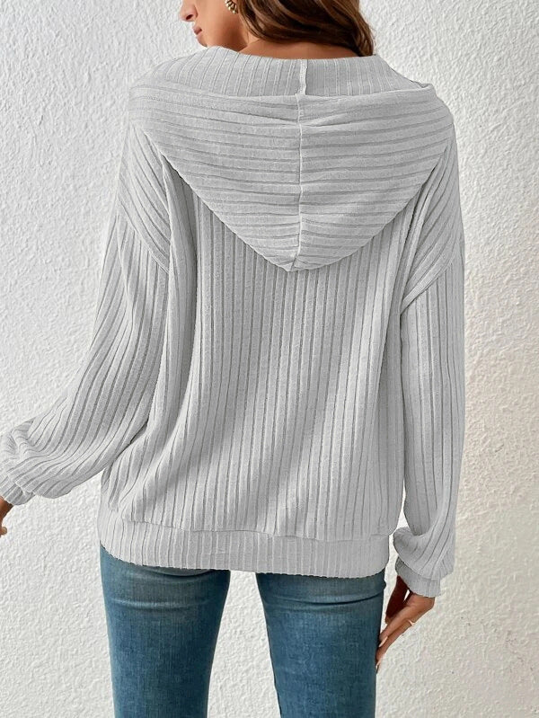 Women's Sunken Stripe Hooded Sweatshirt