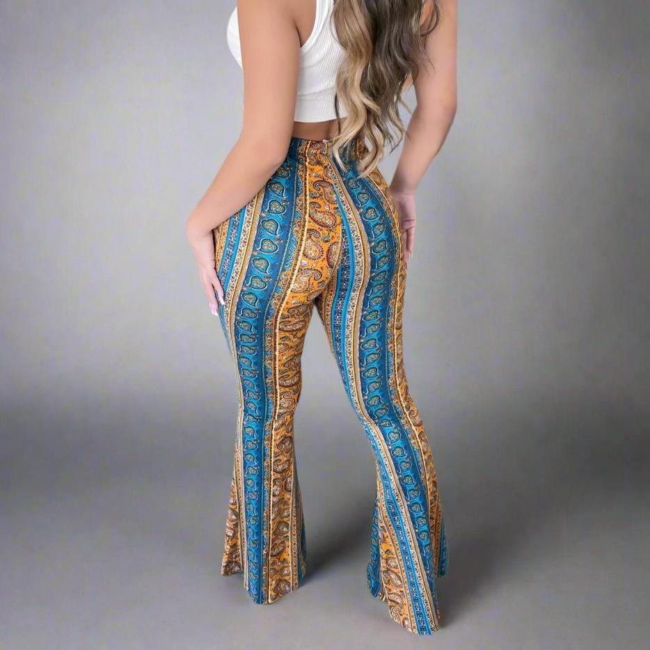 Women's Flared Boho Print Pants - Lunacy Deals & Designs