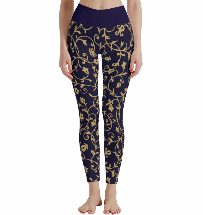 Women's Regal Flora High Waist Stretchy Leggings - Lunacy Deals & Designs