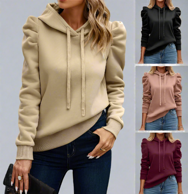 Women's Ruffle Sleeved Pullover Hoodie - Lunacy Deals & Designs