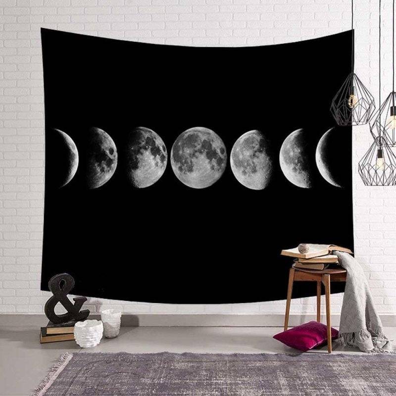 Black & White Moon Phases Tapestry - Lunacy Deals & Designs