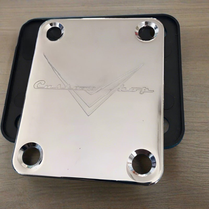 Silver Guitar Neck Plate with Screws - Lunacy Deals & Designs
