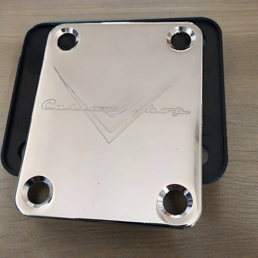 Silver Guitar Neck Plate with Screws - Lunacy Deals & Designs