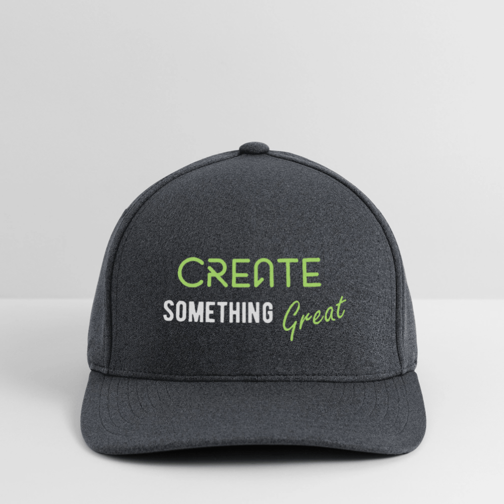 a black trucker hat with a white front panel with 'what's your style' in stylized text