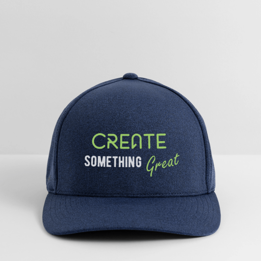 Flexfit Mélange Baseball Cap | Customizable (front & back) - heather navy