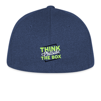 Flexfit Mélange Baseball Cap | Customizable (front & back) - heather navy