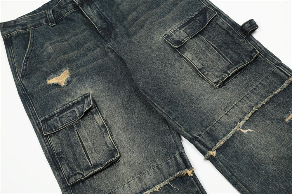 Men's Vintage Washed Cargo Jeans