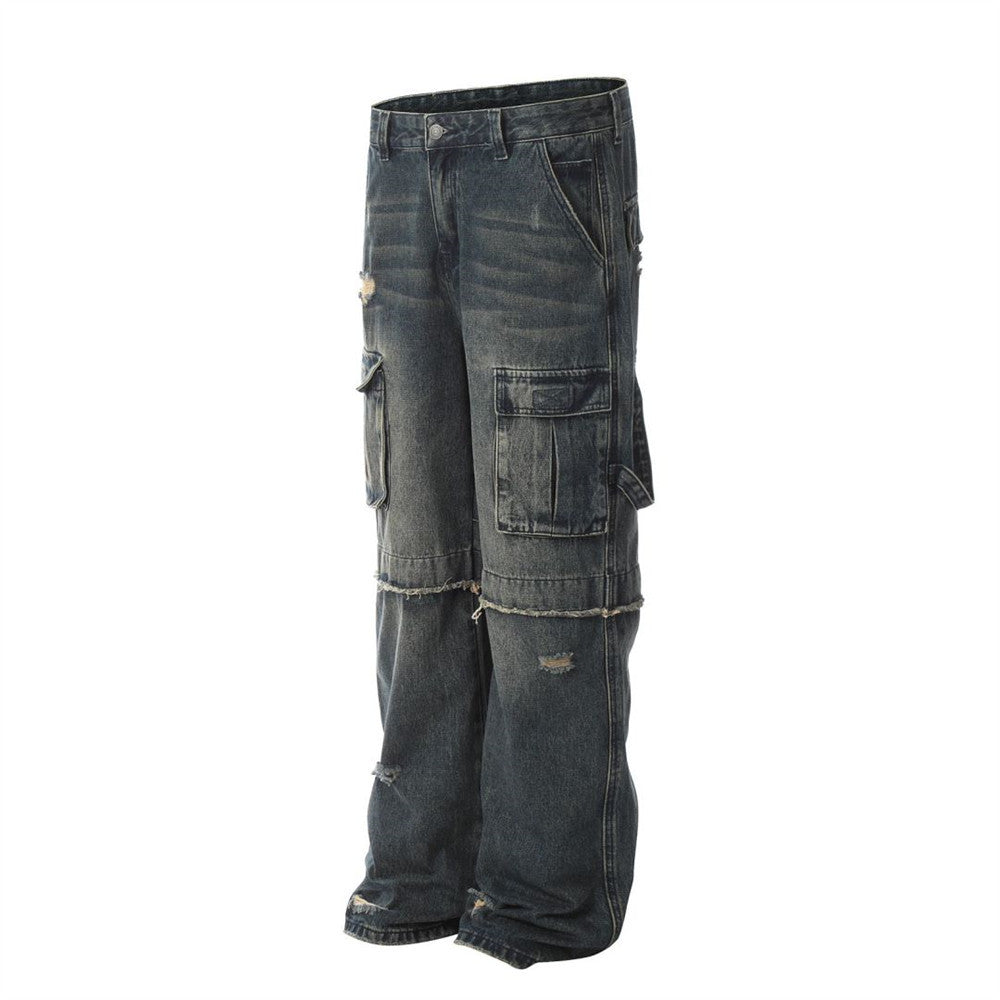 Men's Vintage Washed Cargo Jeans