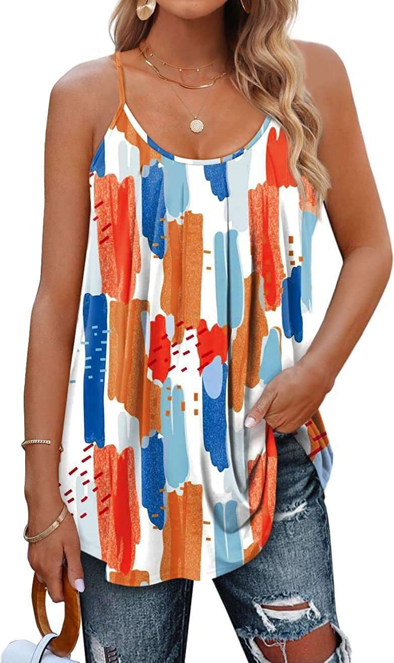 Women's Thin Strap Pleated Tank Top