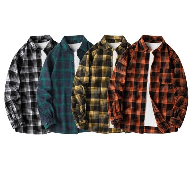 Men's Plaid Long Sleeve Button Up Shirt - Lunacy Deals & Designs