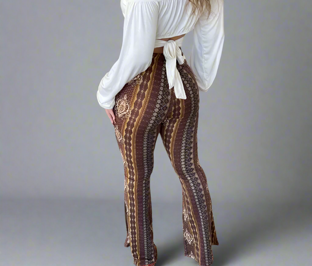 Women's Flared Boho Print Pants