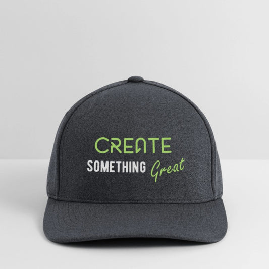Gray cap with 'Create Something Great' text on a white background