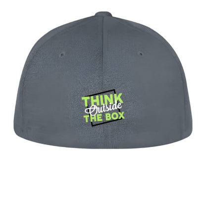 Gray cap with 'Think Outside The Box' logo on a white background