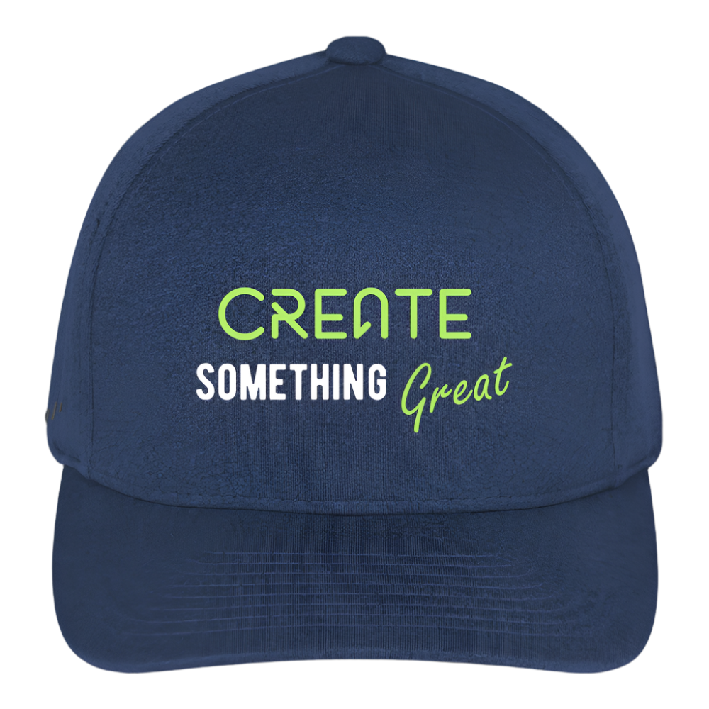 Flexfit Mélange Baseball Cap | Customizable (front & back) - heather navy