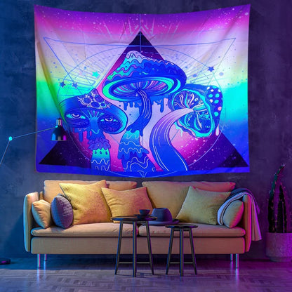 Fluorescent Surreal Art Blacklight Tapestry