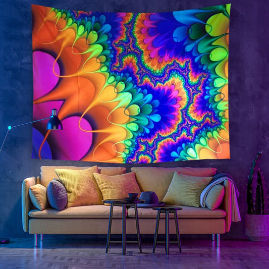 Fluorescent Surreal Art Blacklight Tapestry