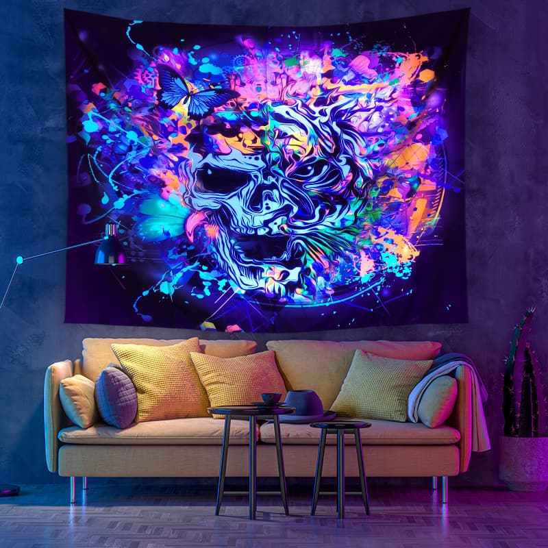 Fluorescent Surreal Art Blacklight Tapestry
