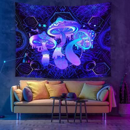 Fluorescent Surreal Art Blacklight Tapestry