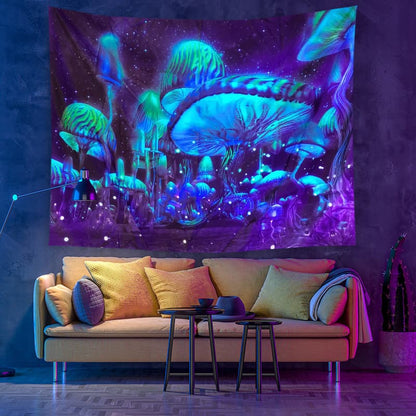 Fluorescent Surreal Art Blacklight Tapestry