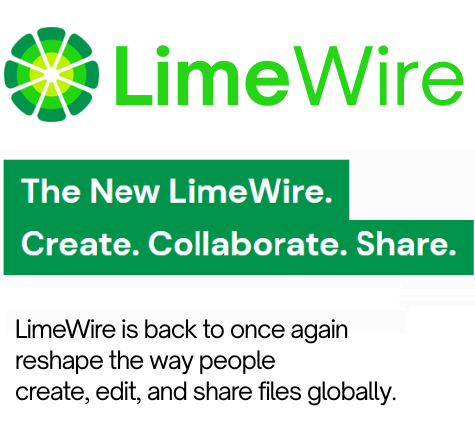 LimeWire text Ad with a LimeWire Logo